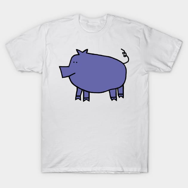 Very Peri Periwinkle Blue Pig Color of the Year 2022 T-Shirt by ellenhenryart